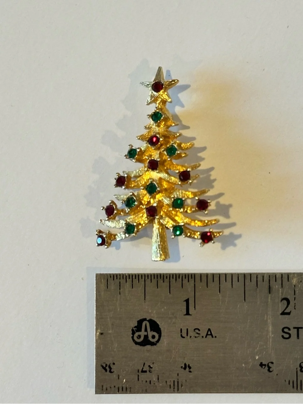 Vintage MYLU Christmas Tree Brooch Pin 2